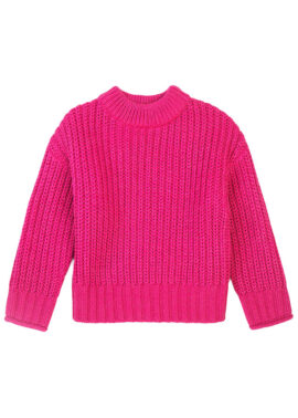 Minoti παιδικο πουλόβερ για κορίτσι πλεκτό φούξια 8GKNIT 16